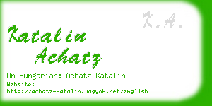 katalin achatz business card